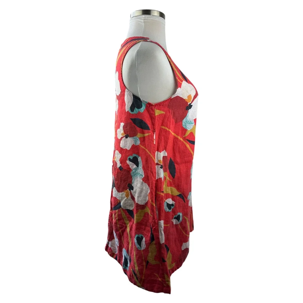 2 - 100% Linen Dresses Sigrid Olsen Nicole Miller Floral Tropical Vacation Large - Picture 6 of 16